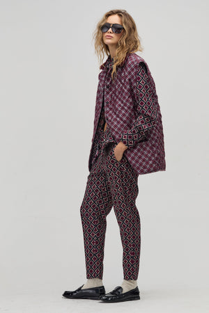 Lotus Corduroy Pants - Bordeaux Tiles