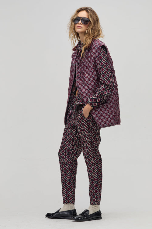 Lotus Corduroy Pants - Bordeaux Tiles