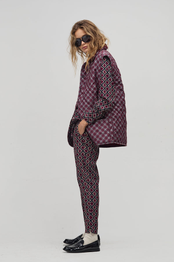 Lotus Corduroy Pants - Bordeaux Tiles