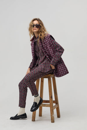 Lotus Corduroy Pants - Bordeaux Tiles