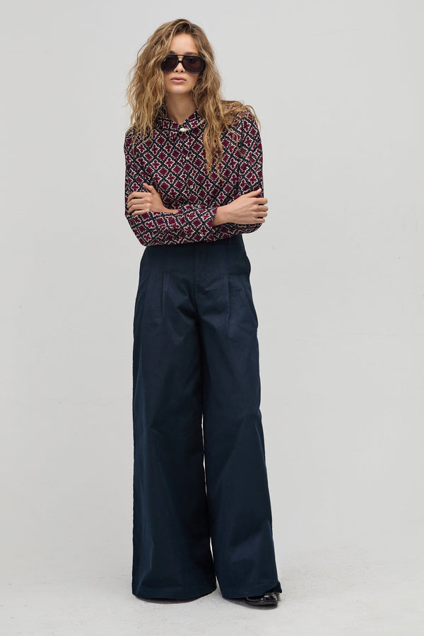 San Marino Corduroy Shirt - Bordeaux Tiles