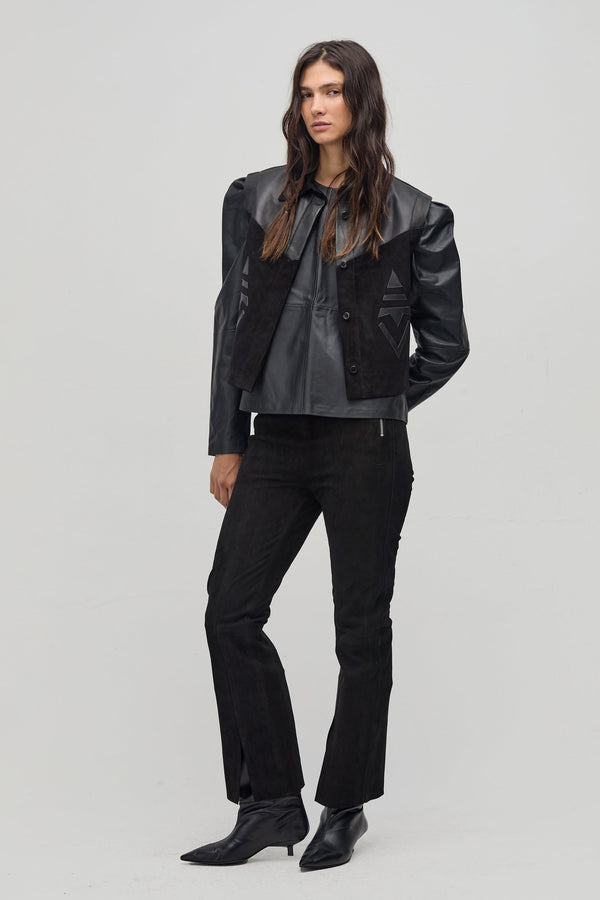 Inca Leather Top - Black