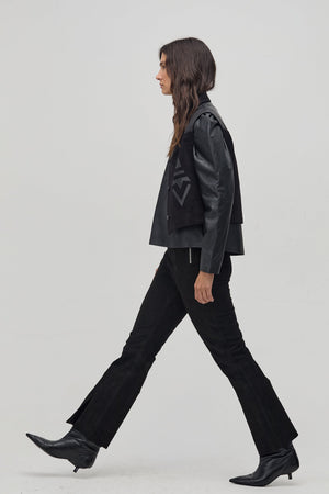 Inca Leather Top - Black