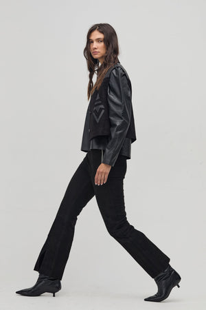 Inca Leather Top - Black