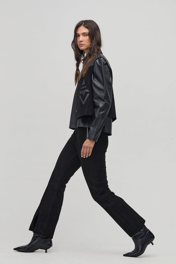 Inca Leather Top - Black