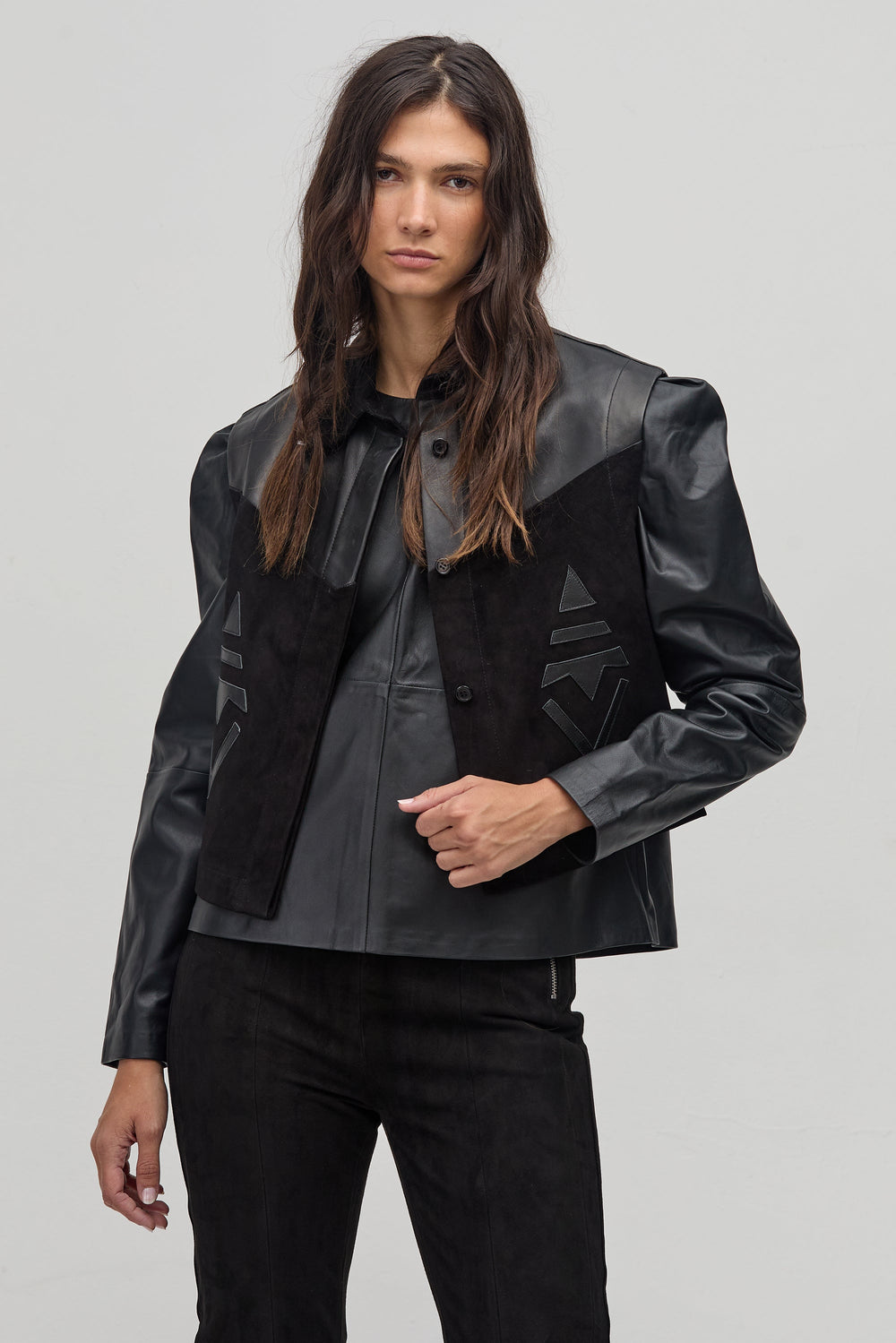 Inca Leather Top - Black