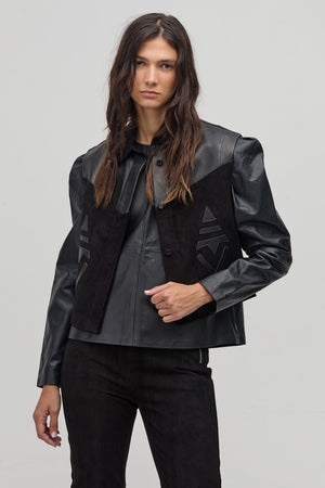 Inca Leather Top - Black