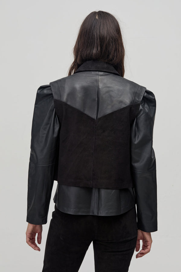 Inca Leather Top - Black