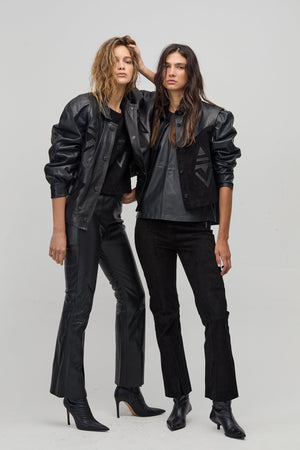 Inca Leather Top - Black