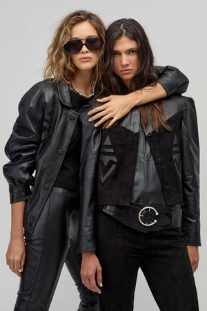 Inca Leather Top - Black