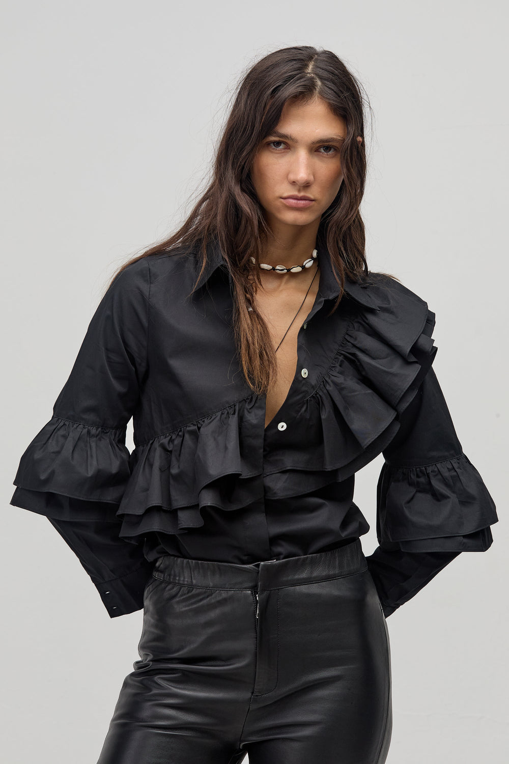 Mambo Poplin Shirt - Black