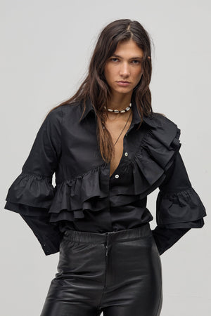 Mambo Poplin Shirt - Black