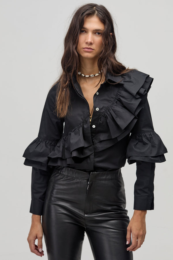 Mambo Poplin Shirt - Black