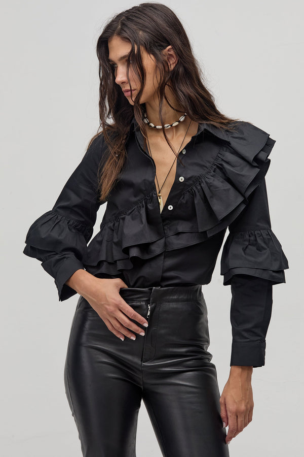 Mambo Poplin Shirt - Black