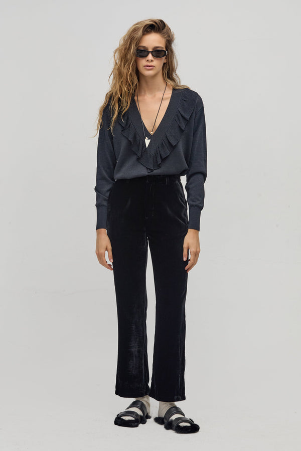 Boho Lurex Sweater - Black