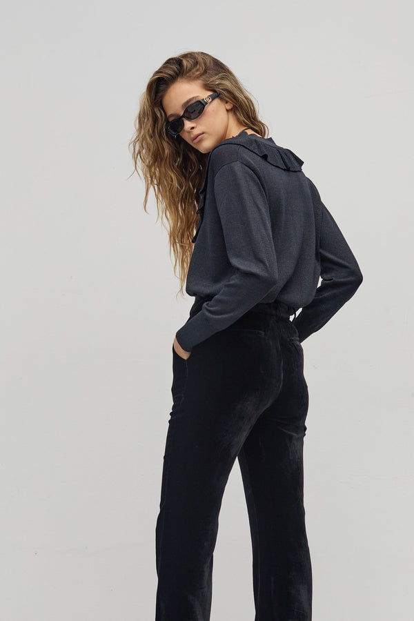 Boho Lurex Sweater - Black