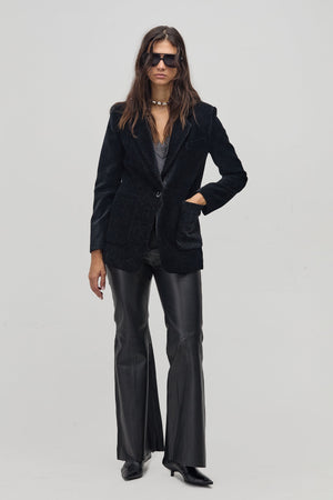 Cosmo Corduroy Blazer - Black with Silver