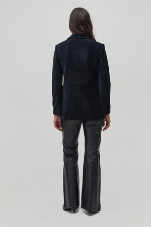 Cosmo Corduroy Blazer - Black with Silver