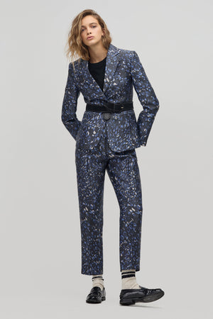 Oslo Taffeta Blazer - Midnight Leopard Print