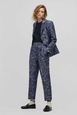 Oslo Taffeta Blazer - Midnight Leopard Print