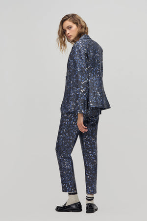Oslo Taffeta Blazer - Midnight Leopard Print
