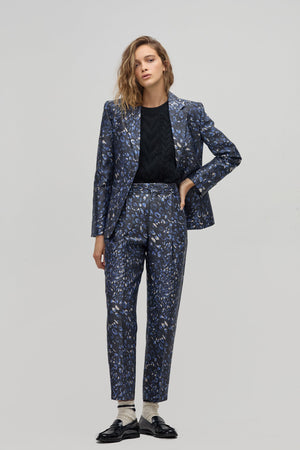Oslo Taffeta Blazer - Midnight Leopard Print