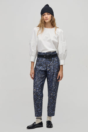 Rome Taffeta Pants - Midnight Leopard Print