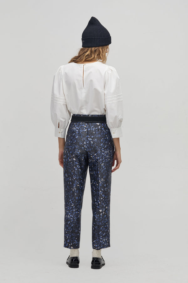 Rome Taffeta Pants - Midnight Leopard Print