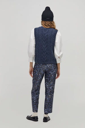 Otto Knitted Vest - Navy