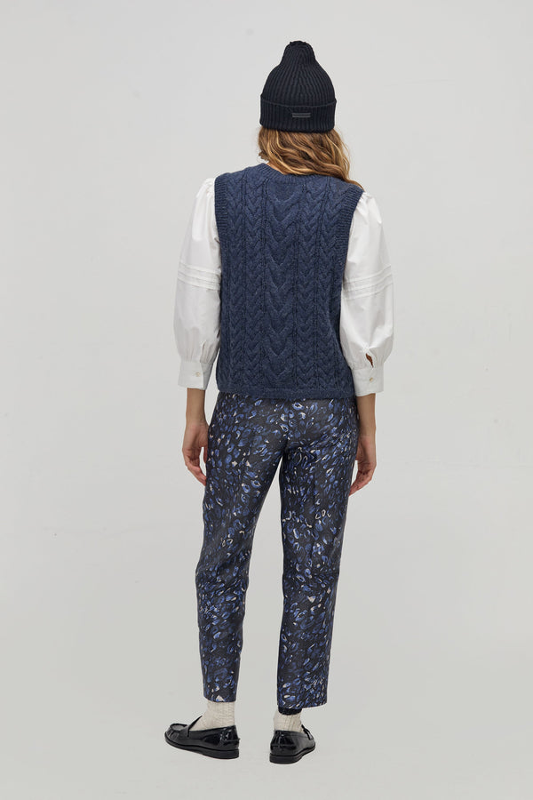 Otto Knitted Vest - Navy