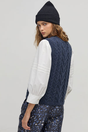 Otto Knitted Vest - Navy