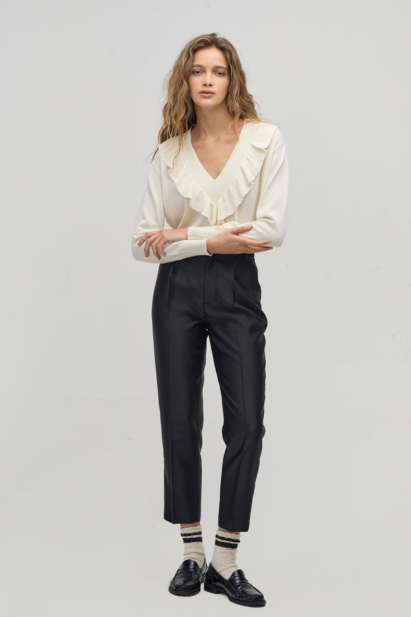 Boho Lurex Sweater - White