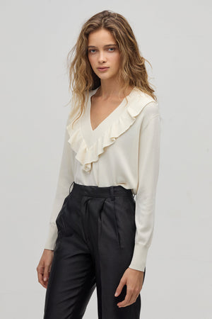 Boho Lurex Sweater - White