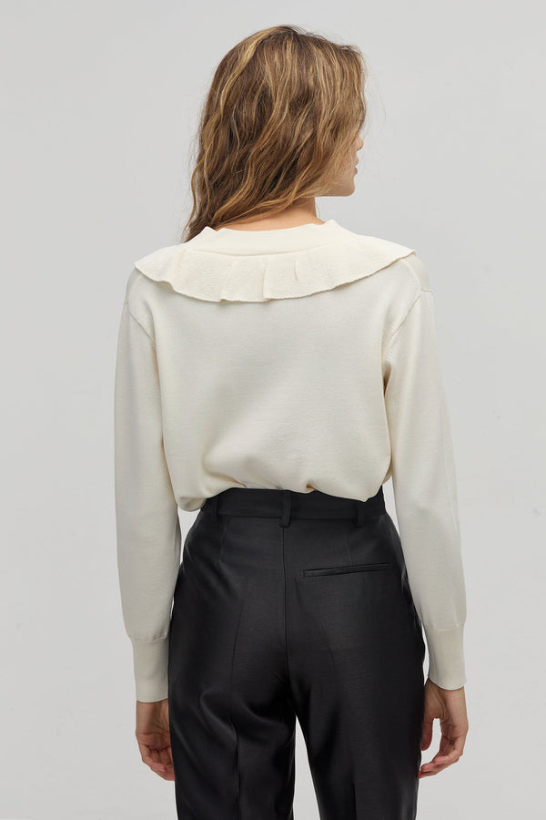 Boho Lurex Sweater - White