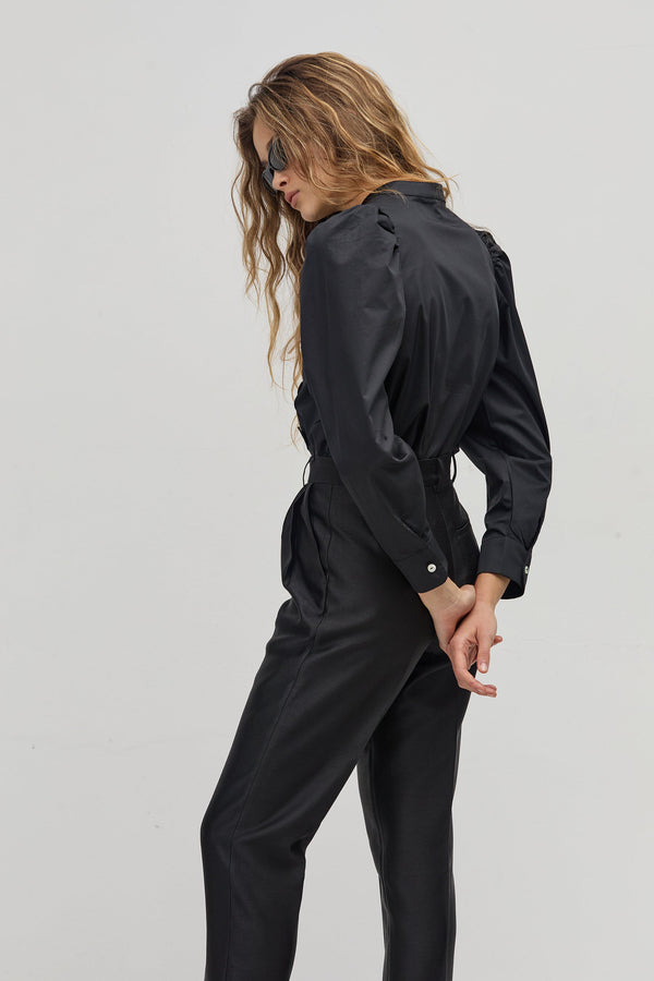 Cuore Poplin Shirt - Black