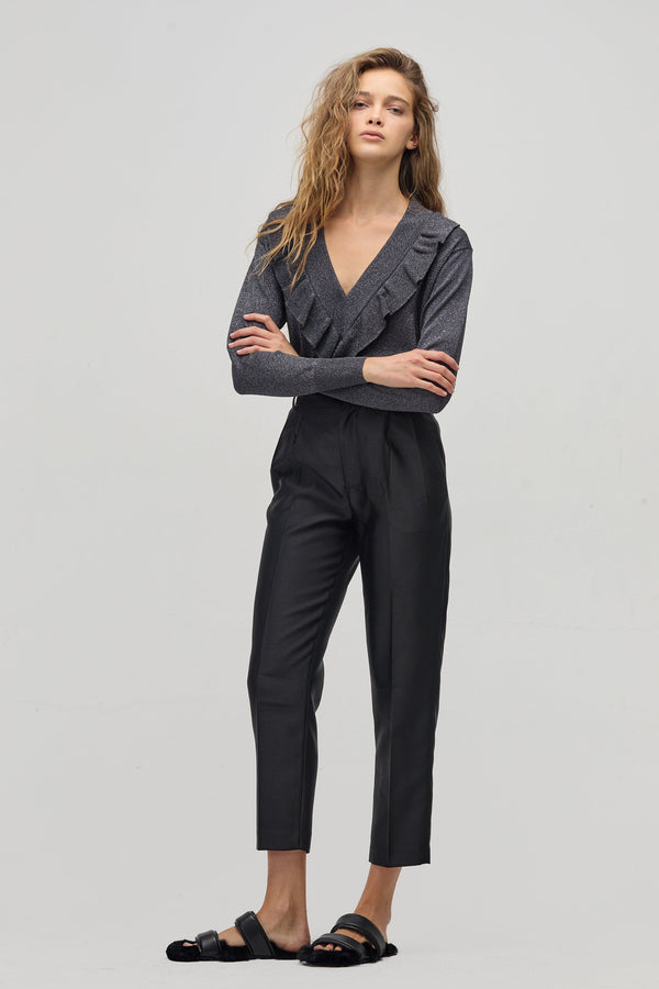 Boho Lurex Sweater - Graphite