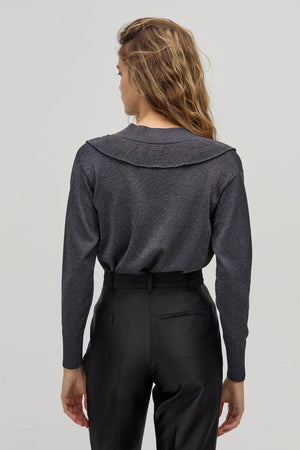 Boho Lurex Sweater - Graphite