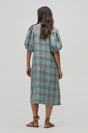 Bubble Linen Dress - Palma Checks