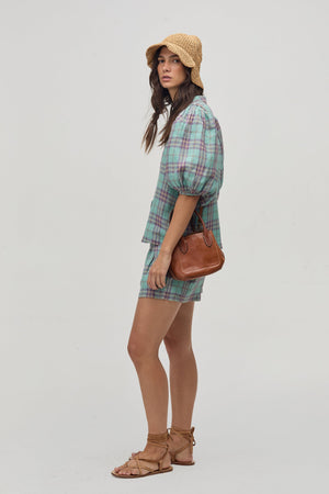 Bubble Linen Shirt - Palma Checks