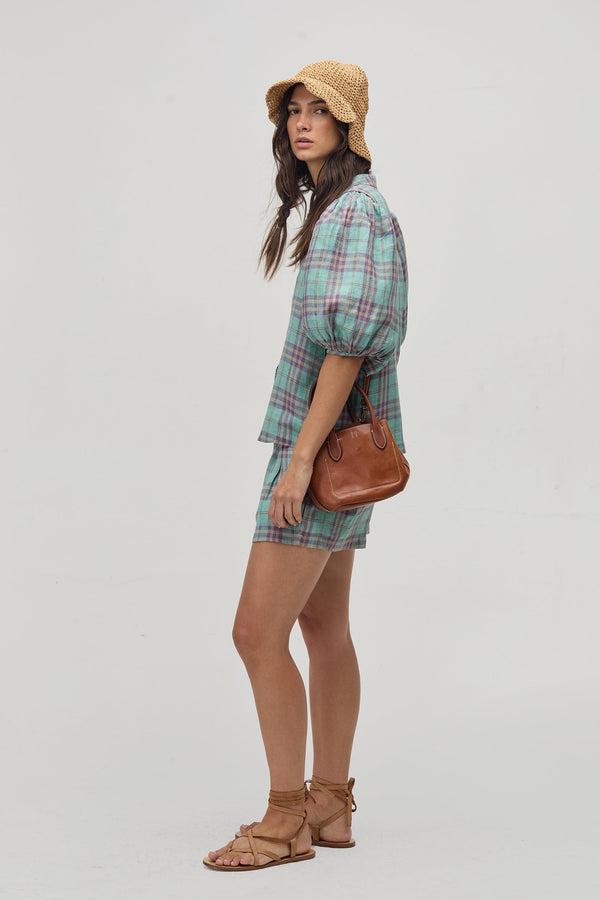 Bubble Linen Shirt - Palma Checks