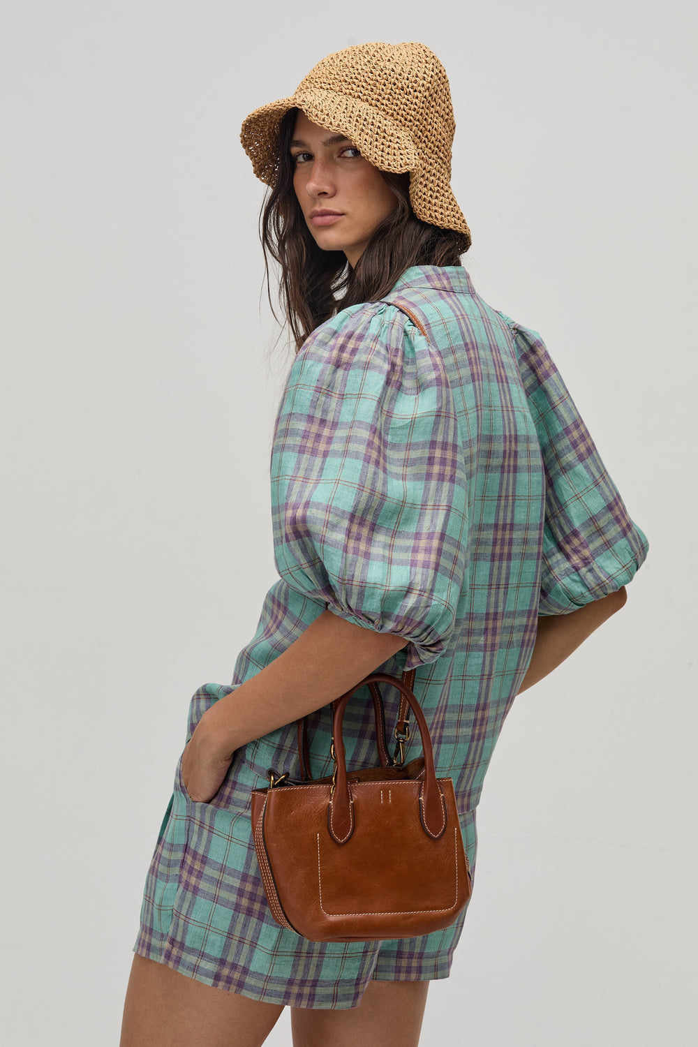 Bubble Linen Shirt - Palma Checks