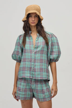 Bubble Linen Shirt - Palma Checks