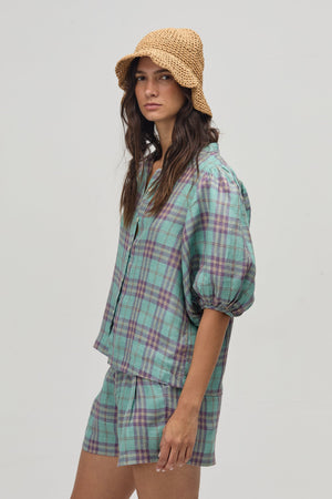 Bubble Linen Shirt - Palma Checks