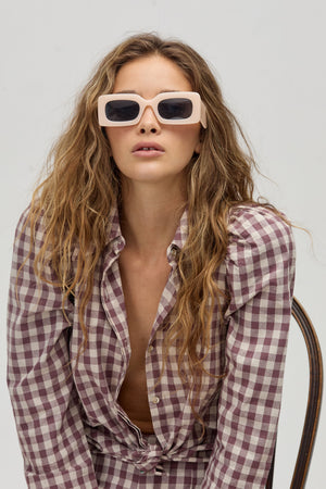 Lola Poplin Shirt - Malva Vichy Checks