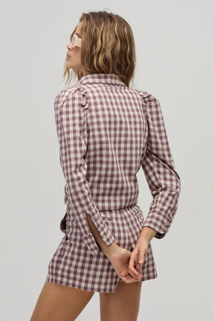 Lola Poplin Shirt - Malva Vichy Checks