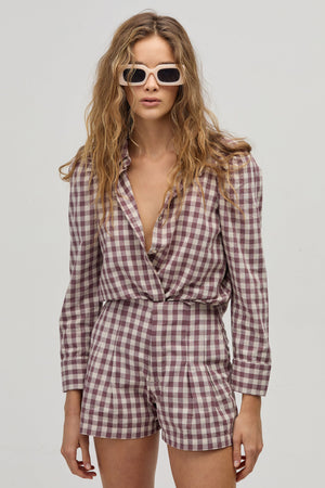 Lola Poplin Shirt - Malva Vichy Checks