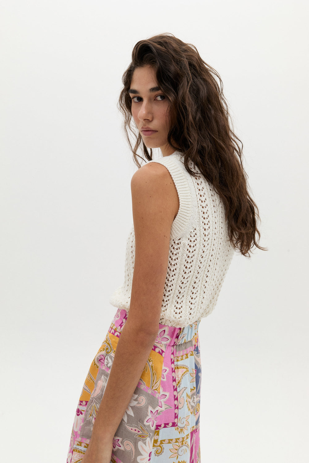Kaia Knitted Vest - White