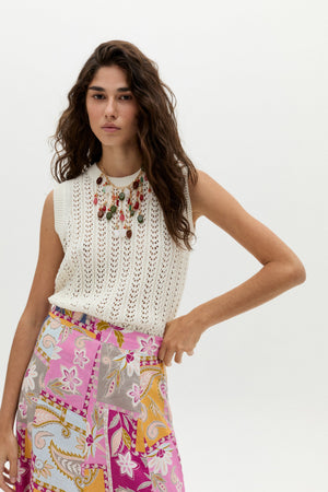 Kaia Knitted Vest - White