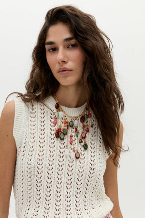 Kaia Knitted Vest - White