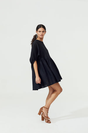 Alcala Linen Dress - Black